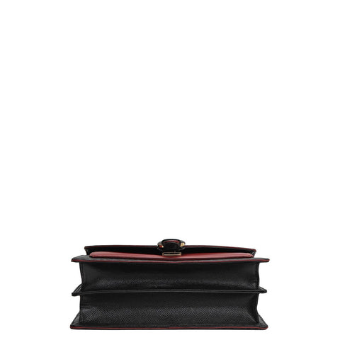 Small Monogram Plain Leather Shoulder Bag - Black