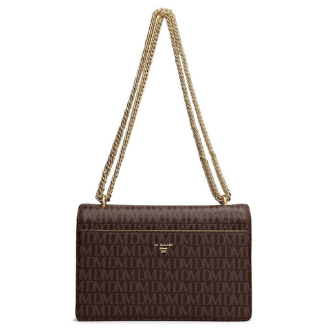 Small Monogram Plain Leather Shoulder Bag - Walnut & Lime