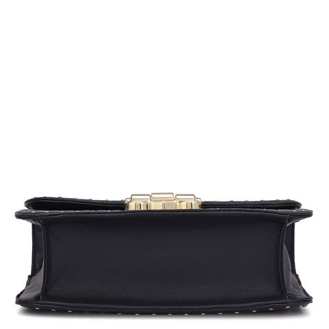 Small Snake Leather Shoulder Bag - Gold & Black