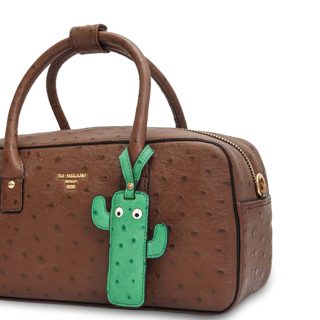 Small Ostrich Leather Satchel - Mocha