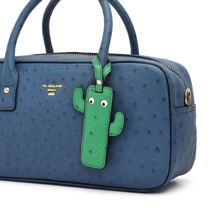 Small Ostrich Leather Satchel - Twilight