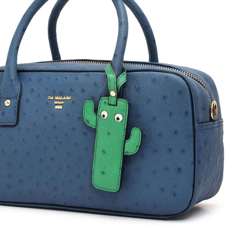 Small Ostrich Leather Satchel - Twilight