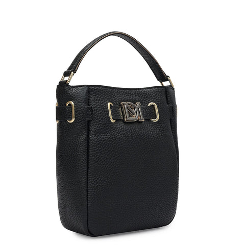 Small Wax Leather Satchel - Black