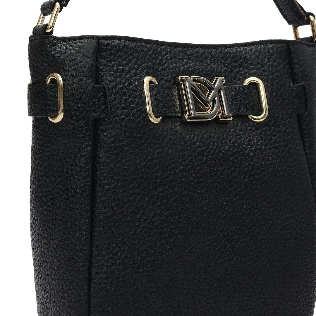Small Wax Leather Satchel - Black