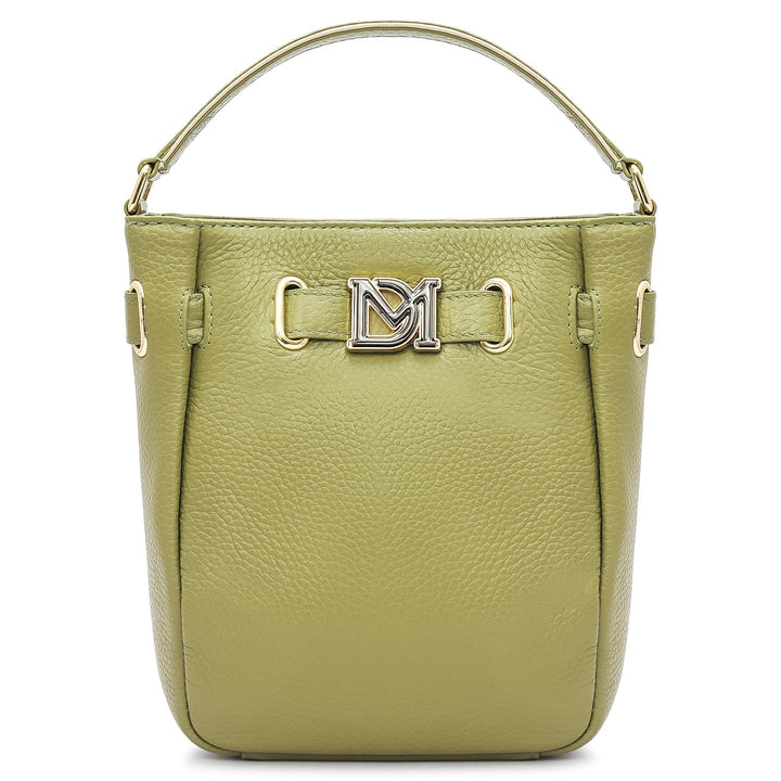Small Wax Leather Satchel - Fern