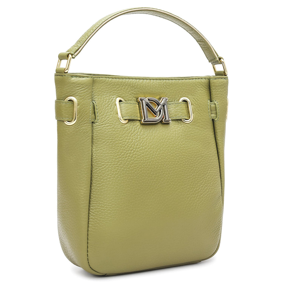 Small Wax Leather Satchel - Fern