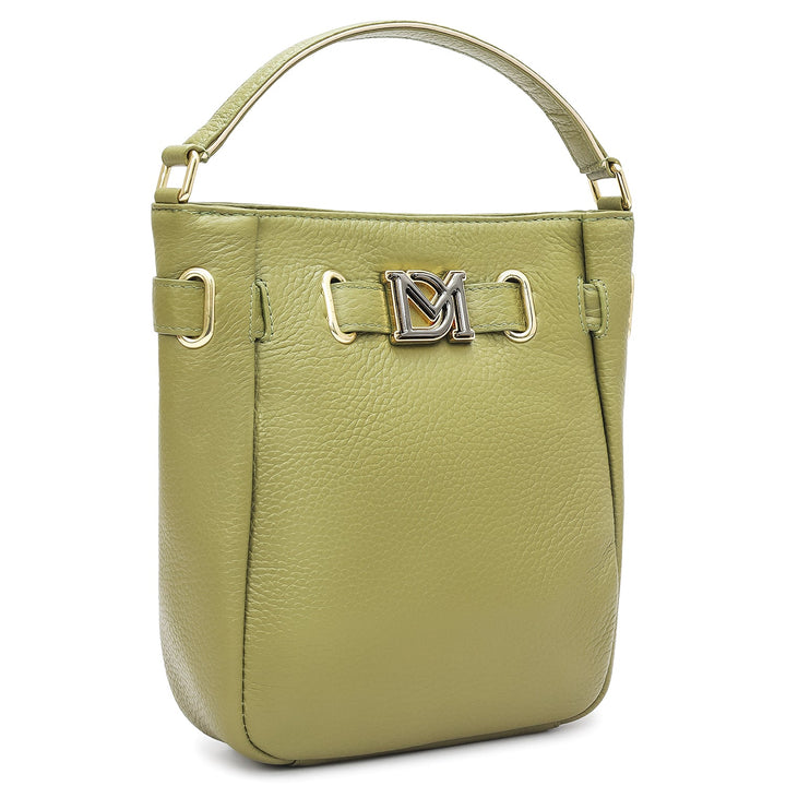 Small Wax Leather Satchel - Fern