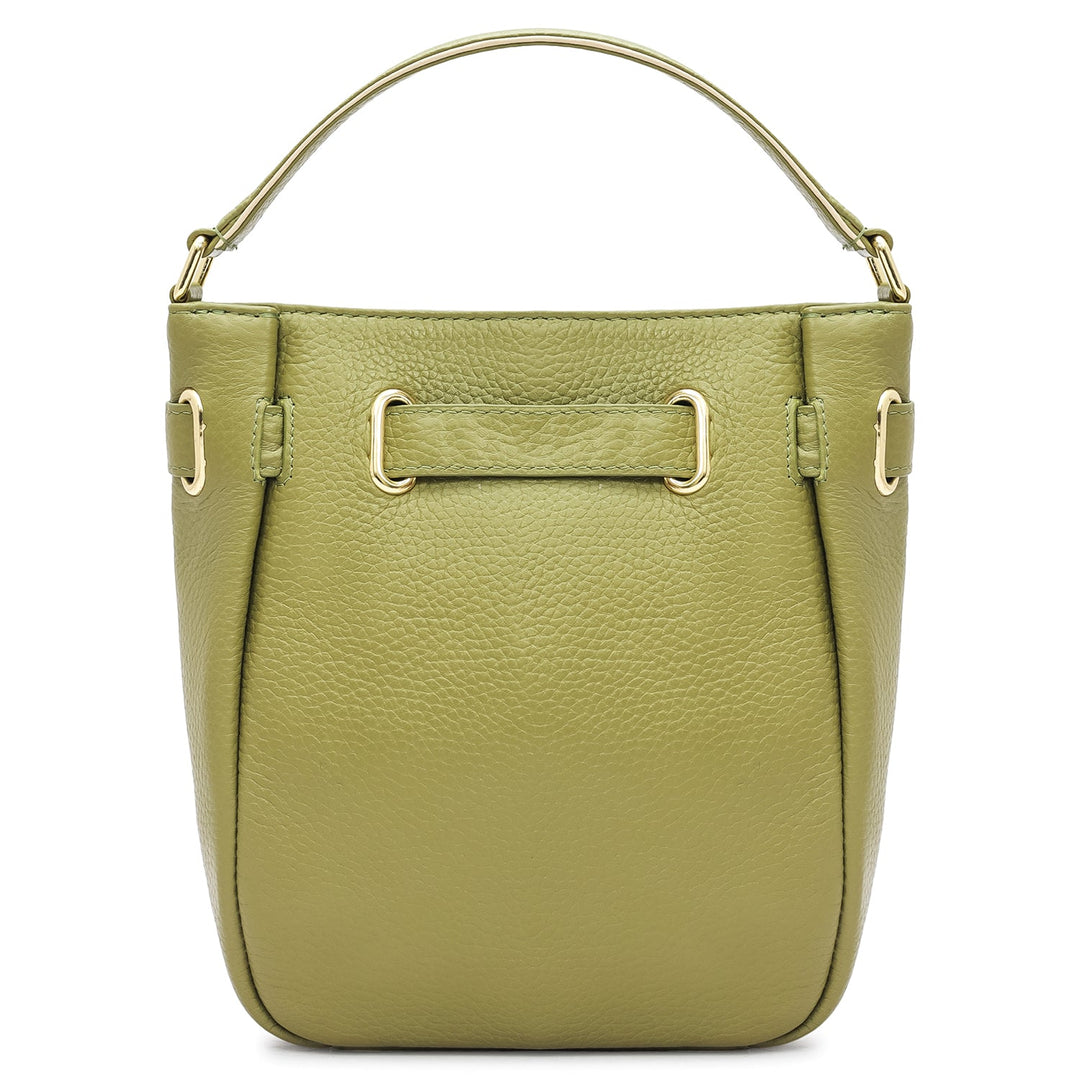 Small Wax Leather Satchel - Fern