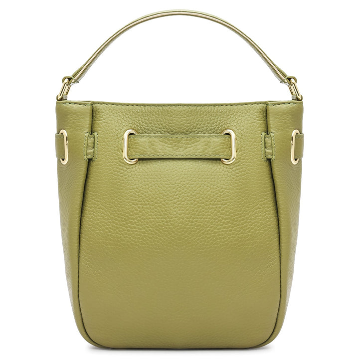 Small Wax Leather Satchel - Fern