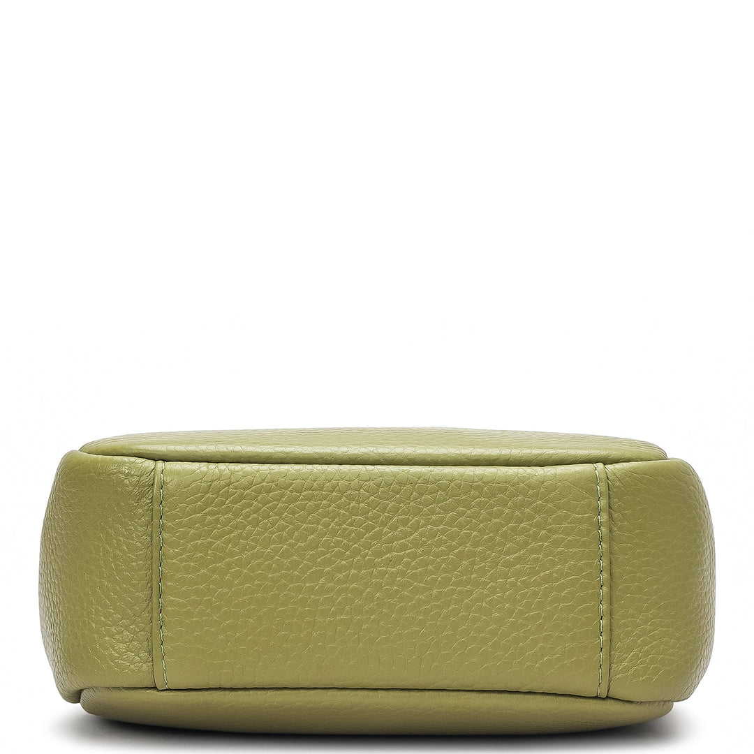 Small Wax Leather Satchel - Fern