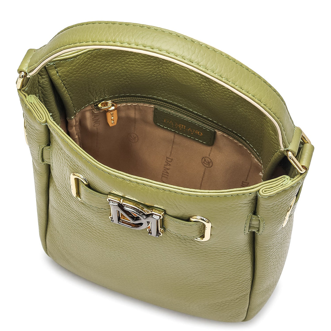 Small Wax Leather Satchel - Fern