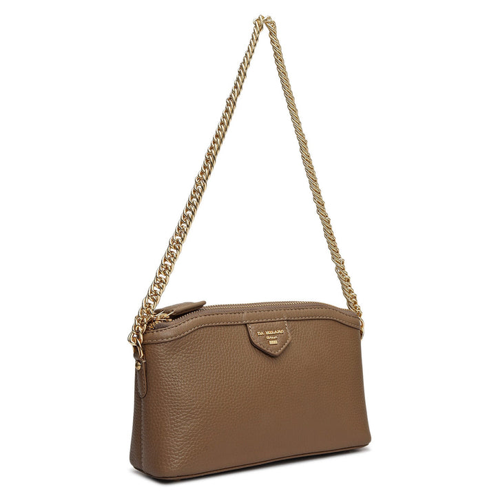 Small Wax Leather Baguette - Greyish Taupe