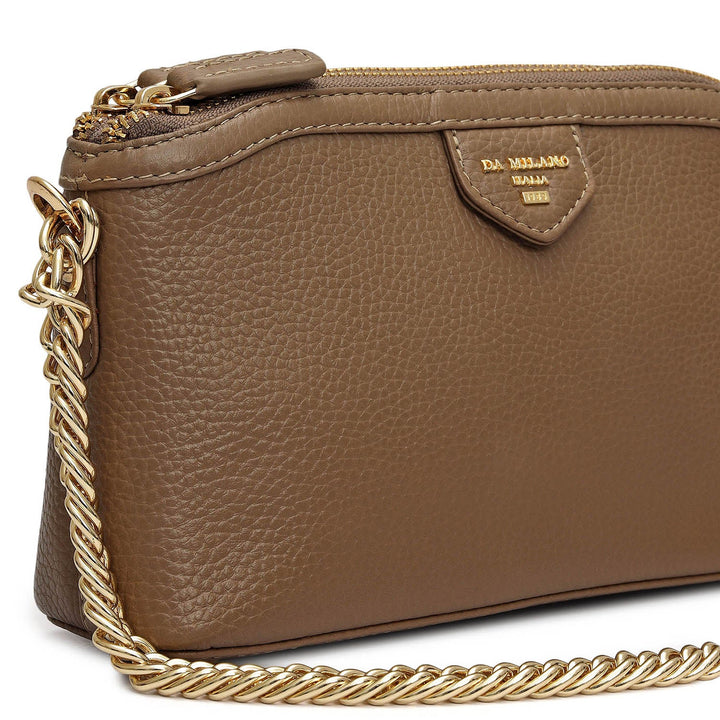 Small Wax Leather Baguette - Greyish Taupe