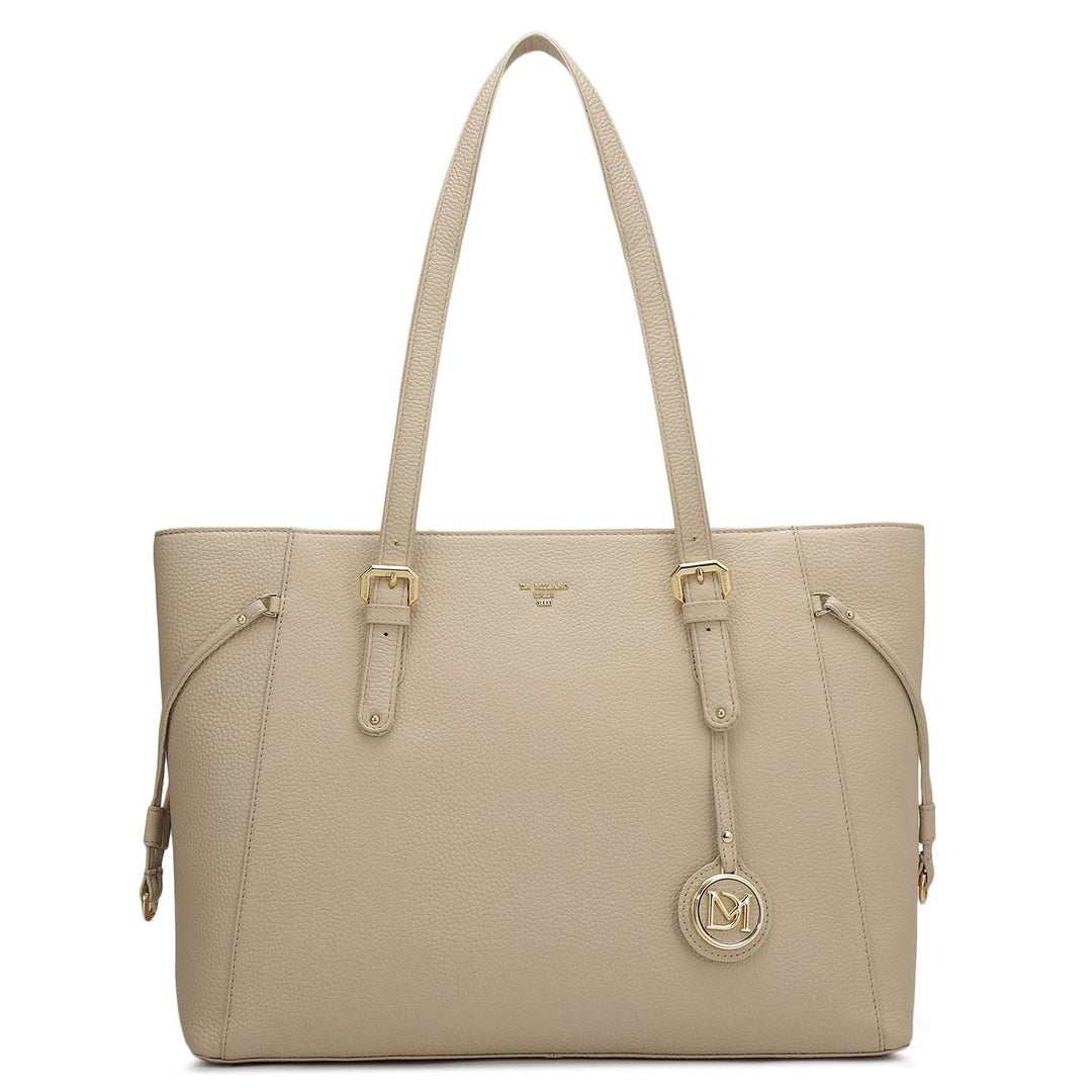 Large Wax Leather Tote - Dove