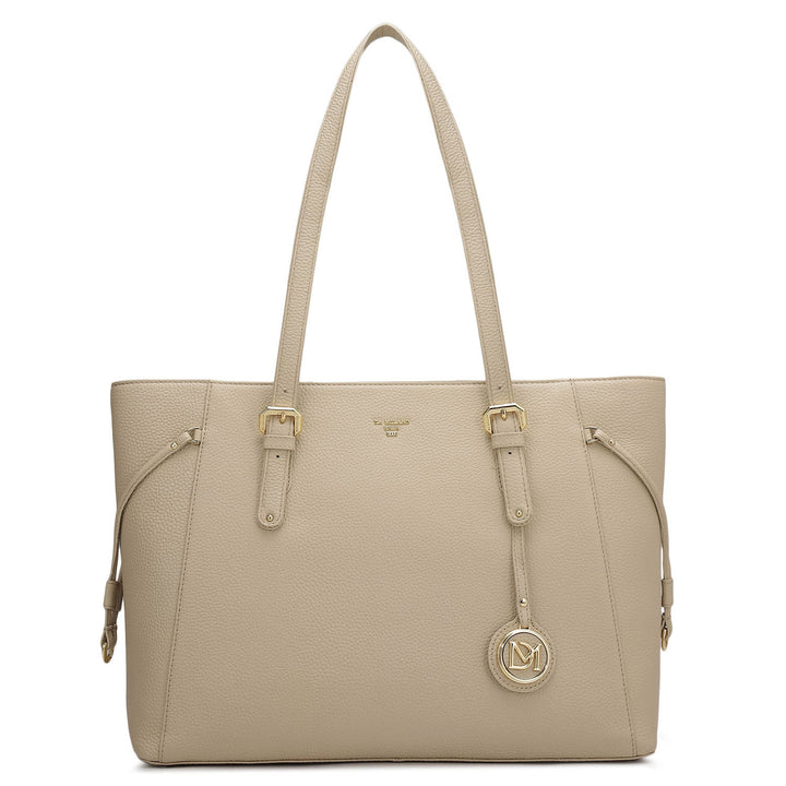 Large Wax Leather Tote - Dove