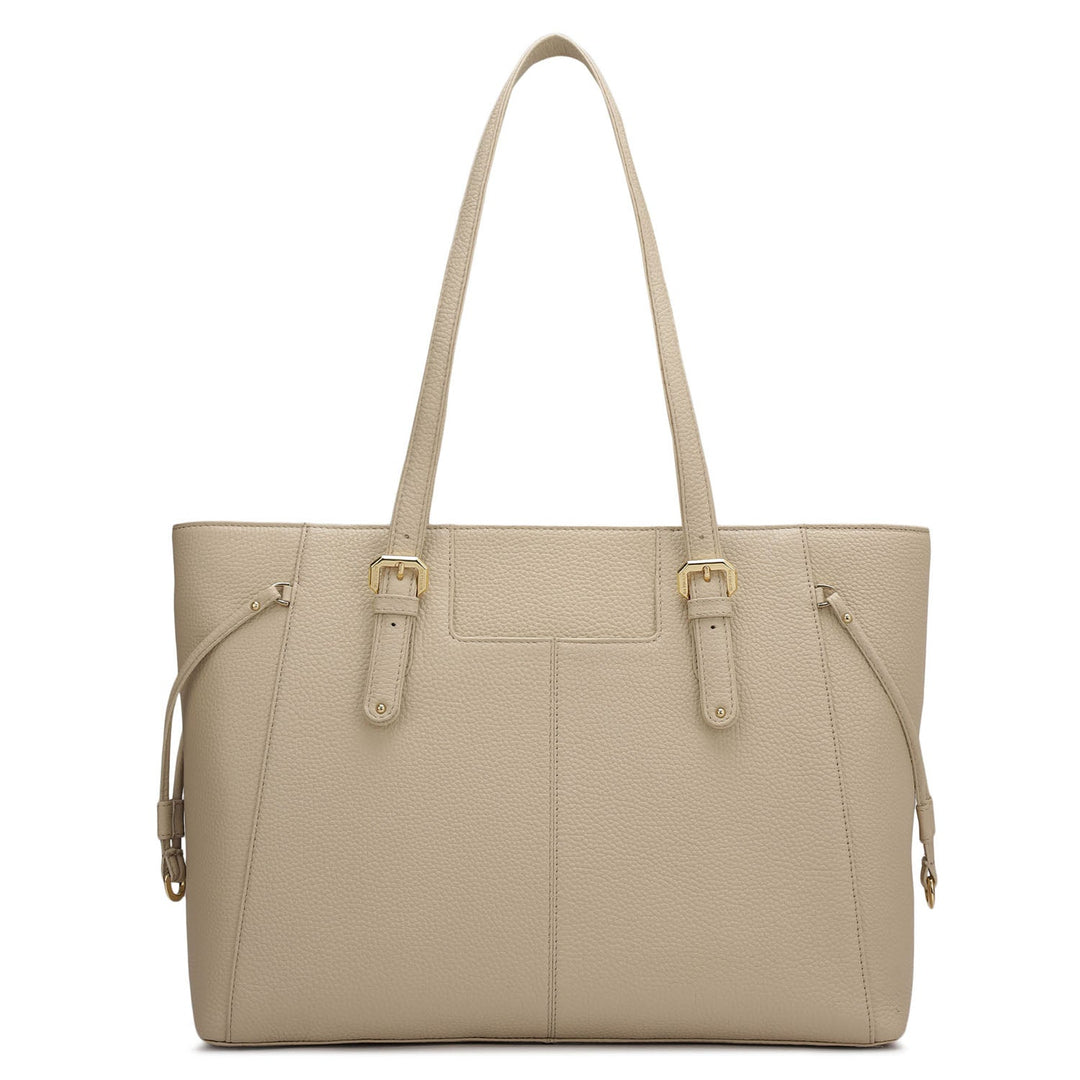 Large Wax Leather Tote - Dove