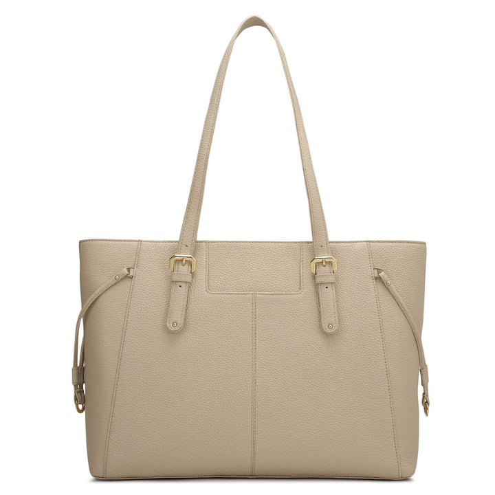 Large Wax Leather Tote - Dove