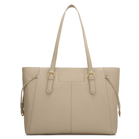 Large Wax Leather Tote - Dove