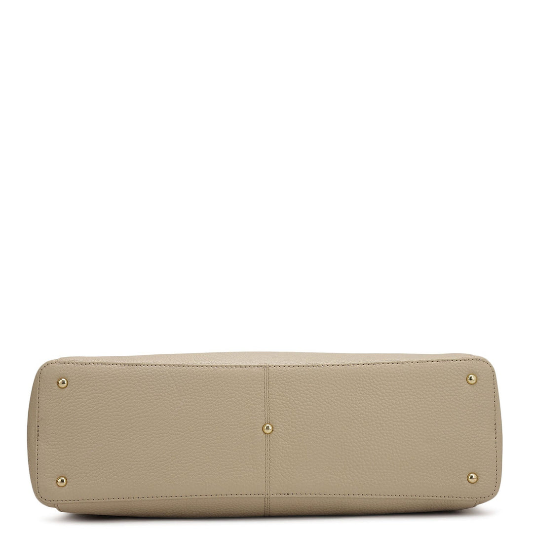 Large Wax Leather Tote - Dove