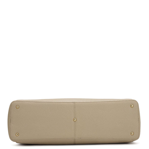 Large Wax Leather Tote - Dove