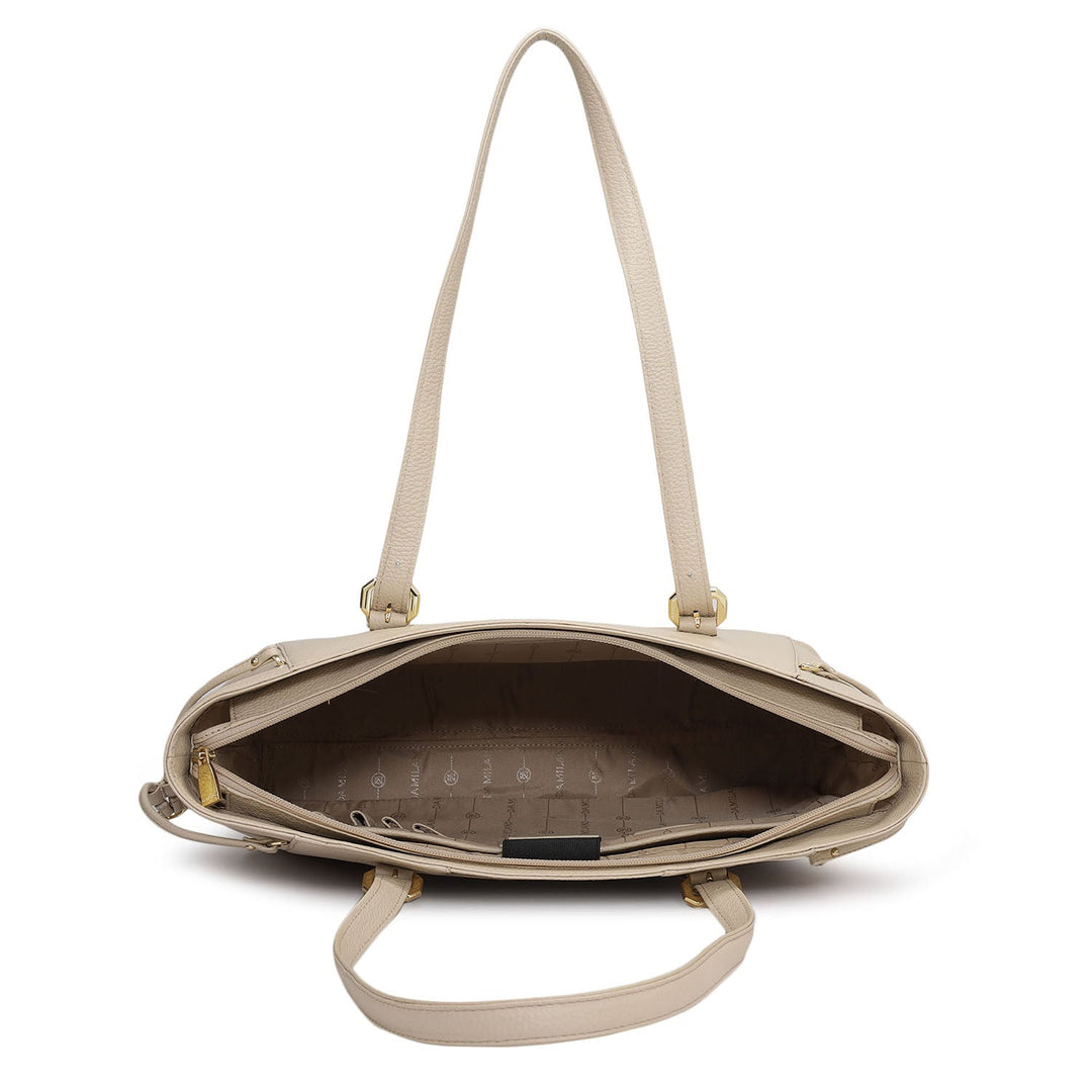 Large Wax Leather Tote - Dove