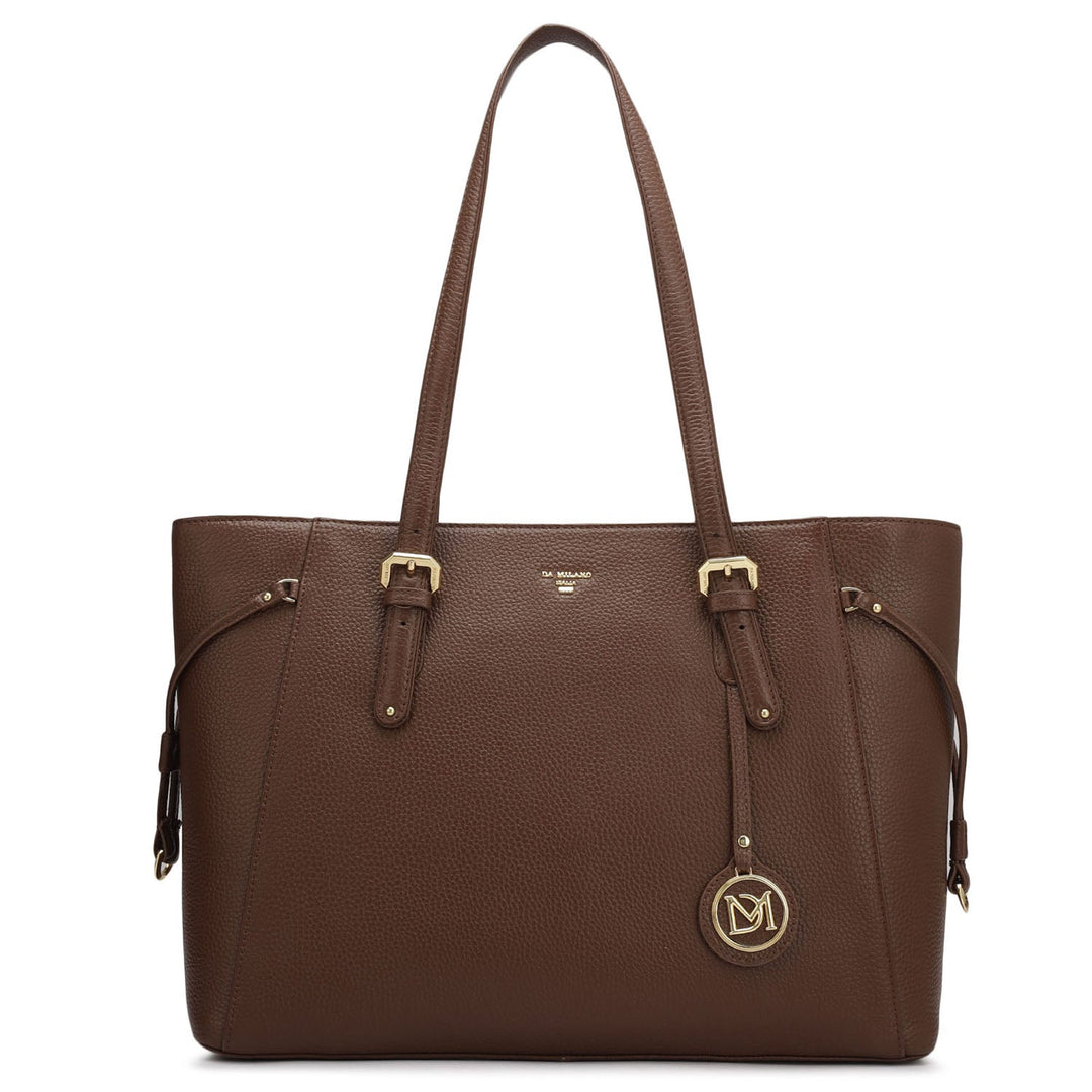 Large Wax Leather Tote - Espresso