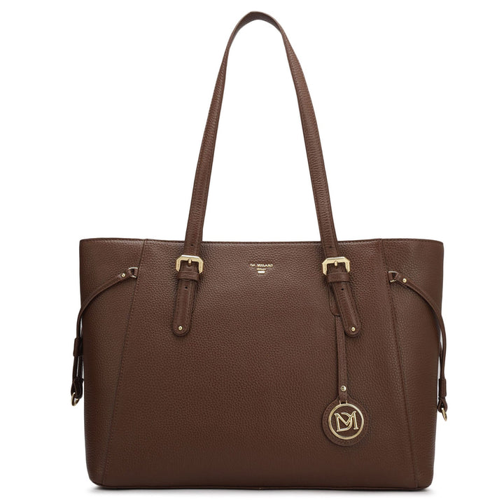 Large Wax Leather Tote - Espresso