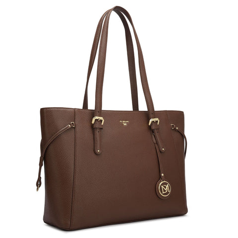 Large Wax Leather Tote - Espresso