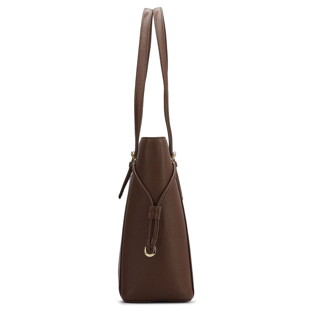Large Wax Leather Tote - Espresso