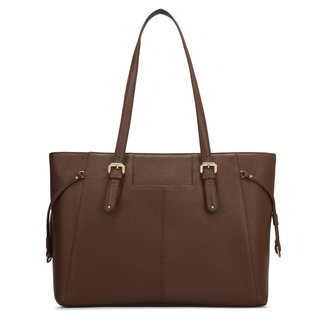 Large Wax Leather Tote - Espresso