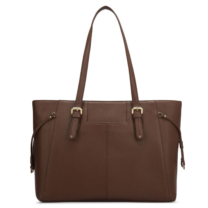 Large Wax Leather Tote - Espresso