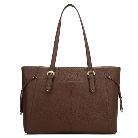 Large Wax Leather Tote - Espresso