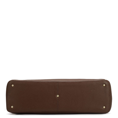 Large Wax Leather Tote - Espresso