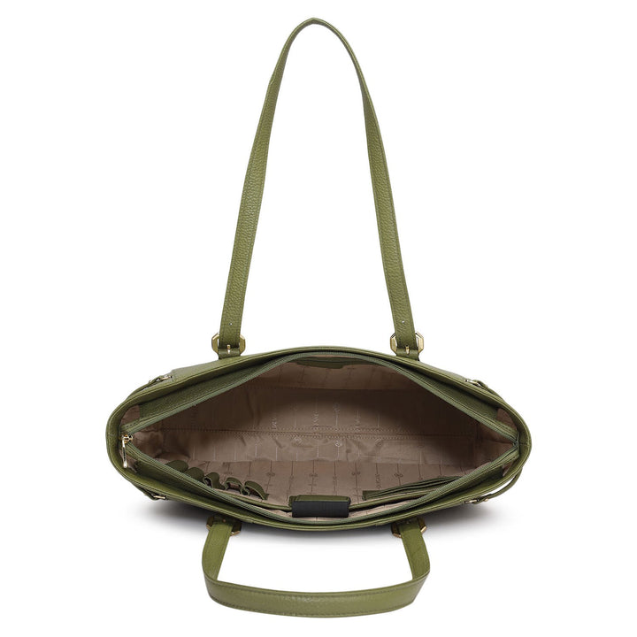 Large Wax Leather Tote - Fern