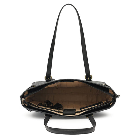 Medium Monogram Franzy Leather Tote - Black