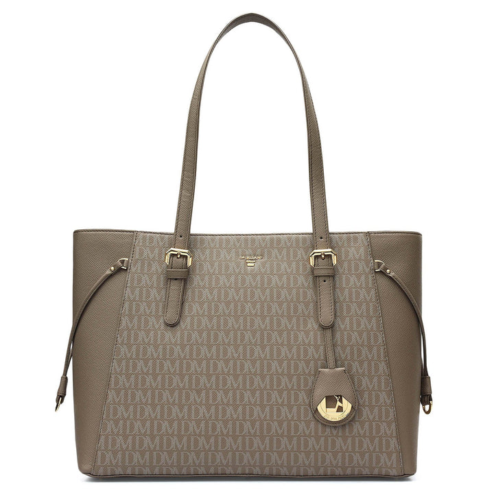 Medium Monogram Franzy Leather Tote - Smoke Grey