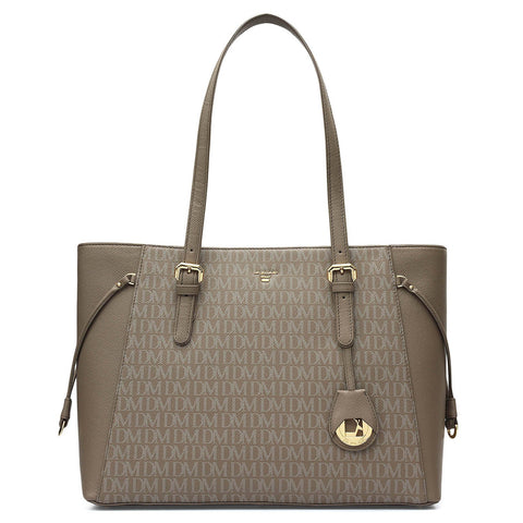Medium Monogram Franzy Leather Tote - Smoke Grey