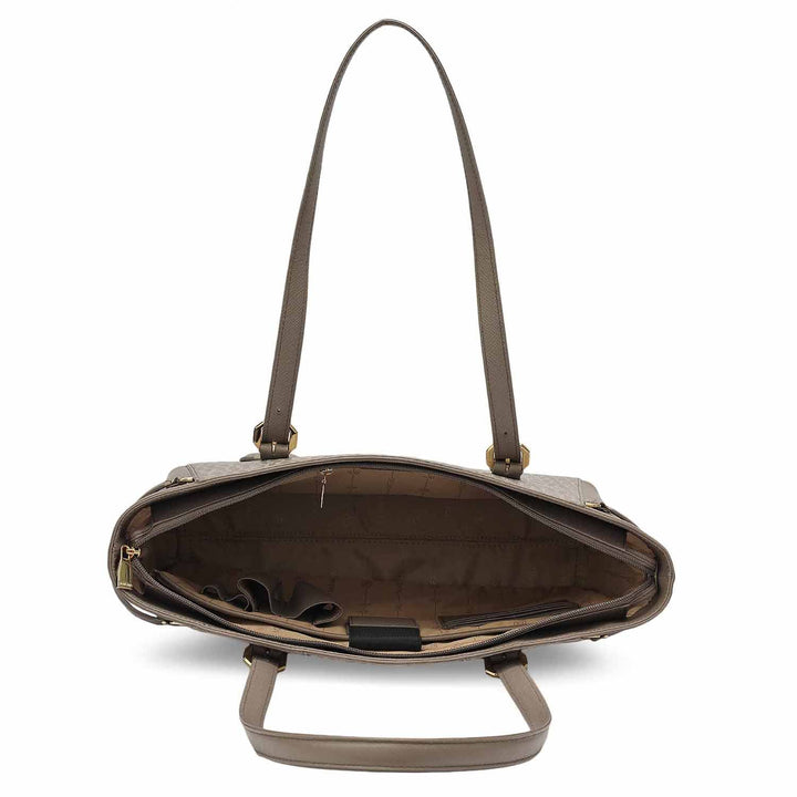 Medium Monogram Franzy Leather Tote - Smoke Grey