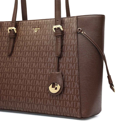 Medium Monogram Franzy Leather Tote - Walnut