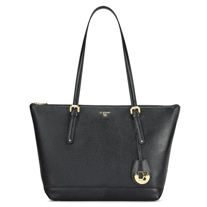 Medium Franzy Leather Tote - Black