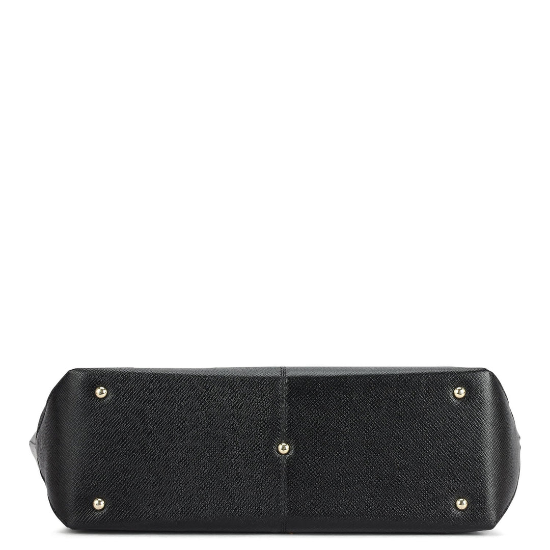 Medium Franzy Leather Tote - Black