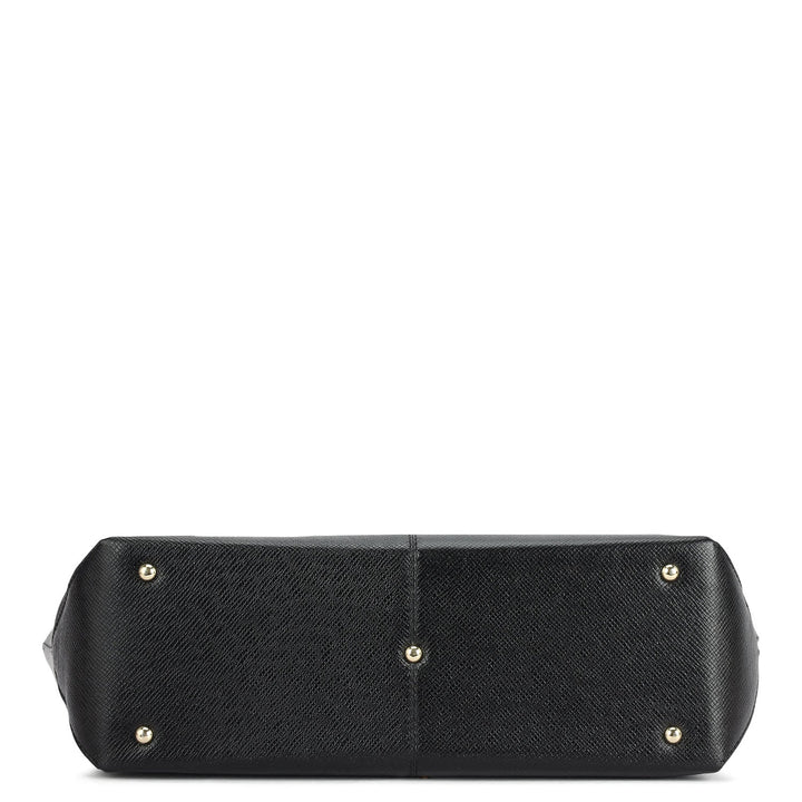 Medium Franzy Leather Tote - Black