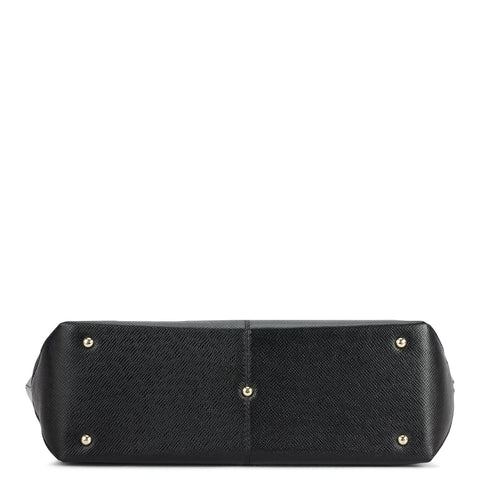 Medium Franzy Leather Tote - Black