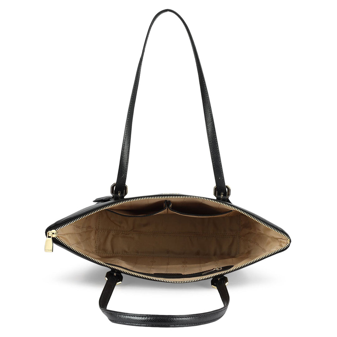 Medium Franzy Leather Tote - Black