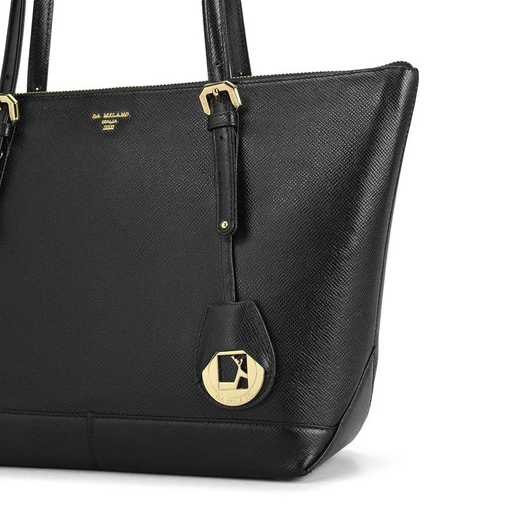 Medium Franzy Leather Tote - Black