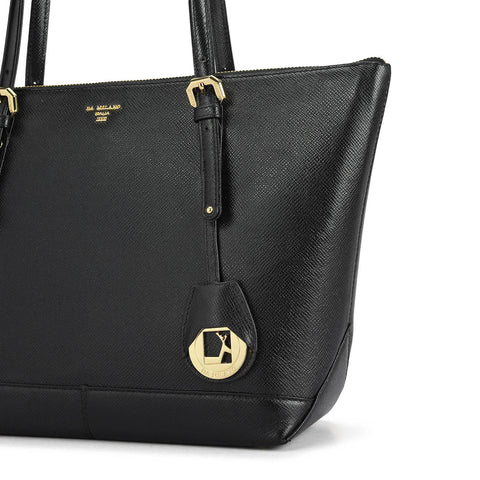 Medium Franzy Leather Tote - Black