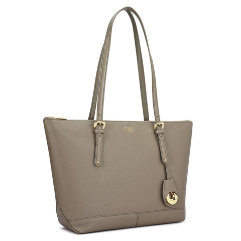 Medium Franzy Leather Tote - Smoke Grey