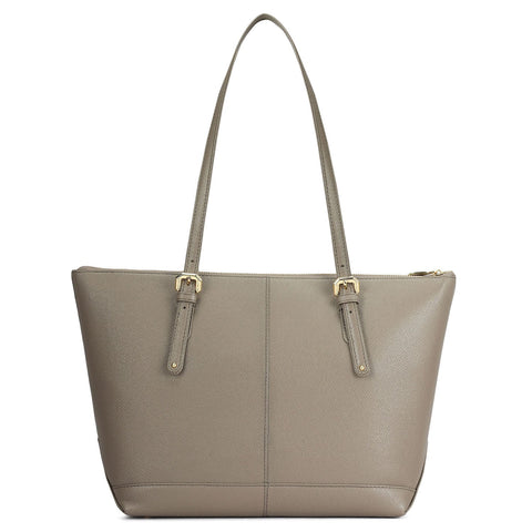 Medium Franzy Leather Tote - Smoke Grey