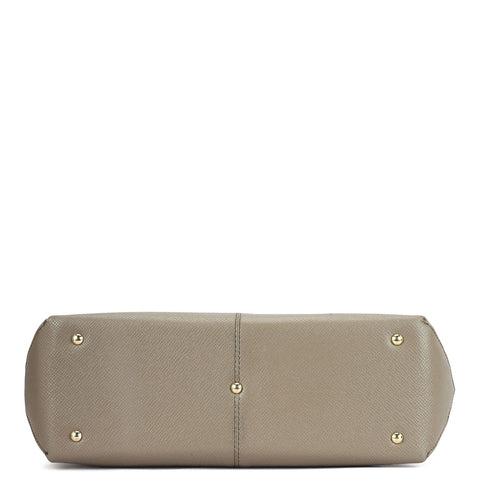 Medium Franzy Leather Tote - Smoke Grey