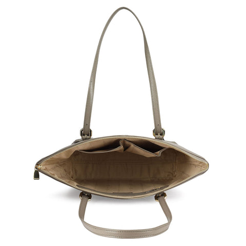 Medium Franzy Leather Tote - Smoke Grey